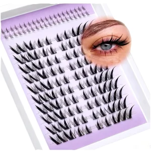 8 16mm Mink Reusable Curl Travel Size Cluster Lashes Starter Kit with Tweezers Glue DIY