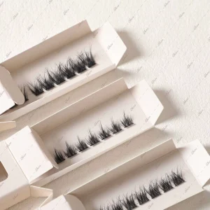 8-18mm Natural Length Self Adhesive Eyelashes Thick Natural Style Press-On Mink Quality Pre-Glued Lash Cluster in Small Box