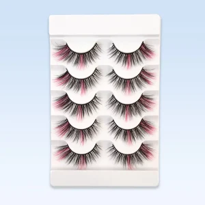 8-18mm Synthetic Faux Mink for Lashes Glitter Natural Style Self-Adhesive 3D Effect Cruelty-Free Black Strip False Eyelashes