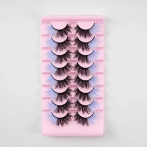 8 Pair Pack Luscious Cross Style 3D Stereo False Eyelashes European American Styles Colorful Faux Mink HairModel