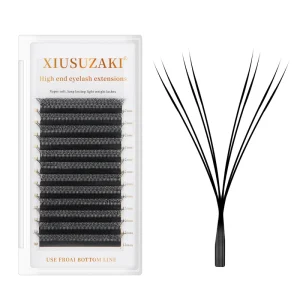 8D W Shaped Eyelashes Extensions Trays 8 Tip C D Curl 2 4D W Double Tips Individual Lash Lash Extensions