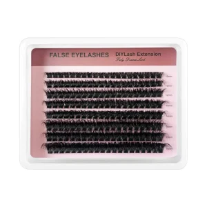 8Row 100D-160D 5D Fluffy Thick Lashes Clusters 10-18mm Mix Wispy Individual Lashes Extensions Clusters DIY Makeup False Eyelashes