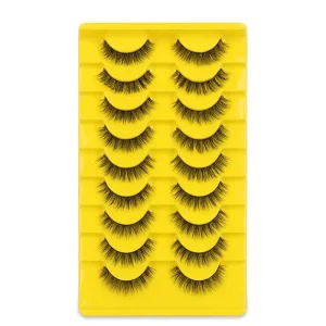 9 Pairs 3D Synthetic Eyelashes Mixed Natural Dramatic Styles with Case Custom Packaging for SA African Beauty Market