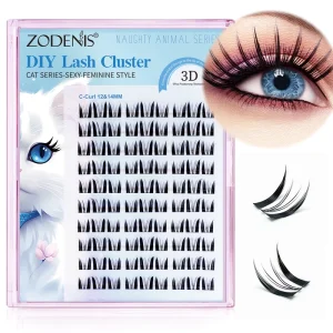 90Pcs Cat Style DIY Lash Cluster C Curl Eyelash Cluster Natural Look Wispy Individual Eyelash Extension for Eye Makeup
