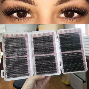 960 Pcs Individual Eyelash Clusters 10 16mm 20D 80D Tri Fold Lash Book Tray Faux Mink Volume Lashes Private Label OEM