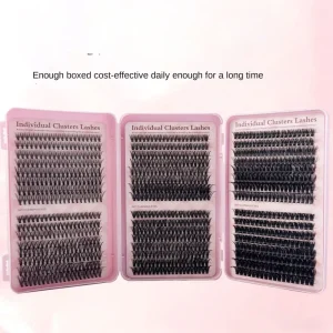 960 Pcs Tri-Fold Lash Book 10-16mm Mixed Density 20D-80D Individual Eyelash Clusters Faux Mink Lash Tray Bulk Private