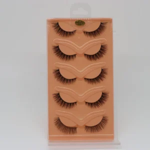 9D Wispy False Eyelashes 5 Pairs Full Strip Lashes Multi-Layered Volume 3D Effect Thin Natural Look Multipack Black