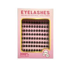A10 D Curl Fluffy Cluster Lashes Reusable Waterproof OEM Custom Window Packaging 120 Clusters DIY Individual Lash