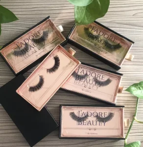 A3D27 OEM Russian Lash Extensions Faux Mink 13mm Deep Curl Wink Winged Strip Lash with Custom Lash Box