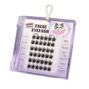AHISHIMAN PBT Fiber Gluefree Lashes Reusable Self stick False Eyelashes Natural Look DIY Eye Makeup for Daily Wear Waterproof