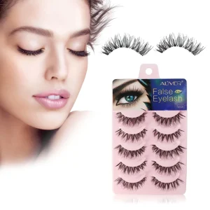 ALIVER Private Label 5 Pairs False Eyelashes Faux Mink Strip Lashes OEM ODM Custom Packaging Handmade Fluffy Cruelty Free