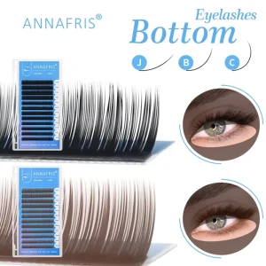 ANNAFRIS Brown Bottom Lower Lashes 567mm Short Sizes Individual Handmade Eyelash Extension Natural Synthetic Mink Eyelashes
