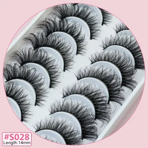 Abestyou 10 Pair Set Soft for Plant Fiber Crisscross Style Handmade Natural Style Full Strip False Eyelash Extension