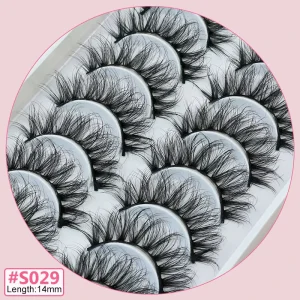 Abestyou 10 Pairs Eco friendly 3D Faux Mink Full Strip False Eyelashes Fluffy Soft Thick Wispy Natural Long Lashes