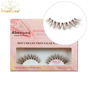 Abestyou Beauty Natural False Eyelashes Invisible Clear Band Custom Lash Box Full Strip Reusable