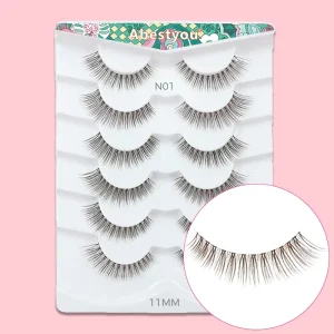 Abestyou Brown Private Label Strip Lashes Superfine Invisible Band Natural Lashes Customizable Reusable False Eyelashes