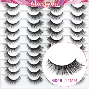 Abestyou Cat Eye Lash Tray 20 Pairs Natural Faux Mink Handmade Vegan Cruelty Free Full Strip Eyelashes Custom Reusable