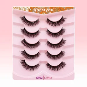 Abestyou Custom Faux Lashes 3D Fluffy Mink Strip Lashes Thick Natural Soft Handmade False Eyelashes
