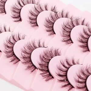 Abestyou Customized Premium Super Soft Fluffy 5d 7pairs Real Mink Vegan Lash Tray High Quality Full Strip Lashes Bulks