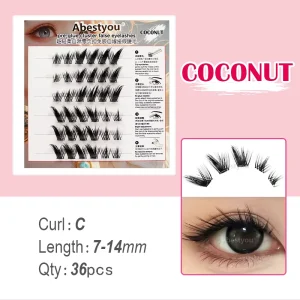Abestyou Diy Segment Clear Strips High Quality Cluster Eyelash Extensions No Glue Needed Self adhesive Silk Cat Eye Winged Lash