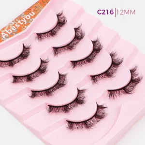 Abestyou Eyelashes 5pairs Custom Package Lashes Natural Look Full Strip Eyelashes Private Label Eyelashes