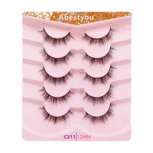 Abestyou Factory Price Custom Fluffy Lash Strips Vegan 3D Faux Mink Lashes Faux Mink False Eyelashes
