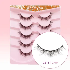 Abestyou Hand Made Faux Mink Fluffy Lashes Dramatic Fluffy Soft Faux Mink Strip Eyelashes