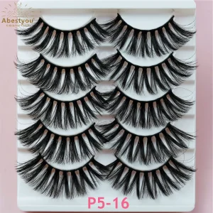 Abestyou High Quality Custom 3D 25mm Mink Full Strip Eyelashes Natural Vendor Faux Cil with Private Label