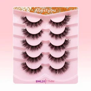 Abestyou Lash Boxes Custom Logo Glitter Cruelty Free Soft Faux Mink Strip Eyelashes