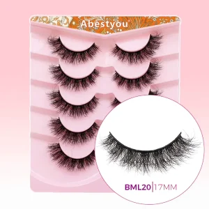 AbestyouWholesale Faux Mink Eyelashes 17mm Fluffy Lashes Private Label Supplier
