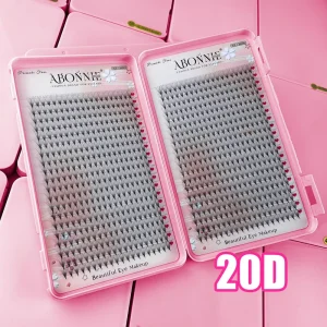 Abonnie 10D 20D 0.05 Narrow Pre made Lashes Tray Wide Pointy Thin Base Pre Made Eyelash Fans Long Short Stem Premade Volume Fans
