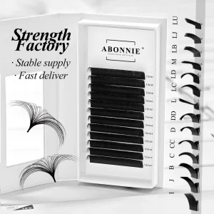 Abonnie Cashmere Mink Dark Matte Velvet Lash Trays Velvet Lash Extensions Korean Pbt Eyelash Extensions