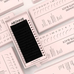 Abonnie Lash Supplies Private Label Mink Korean Velvet Matte Black Eyelash Extension Cashmere Lashes Extensions