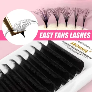 Abonnie Premium J C CC D DD L M 6 25mm Easy Fan Lash Extensions Trays Matte Velvet Lash Extensions Easy Fanning 0.03