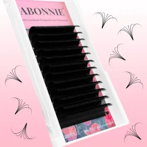 Abonnie Private Label Individual Eyelash Extension Easy Fan Cashmere Lash Extensions Jet Black Matte Vegan Lash Trays