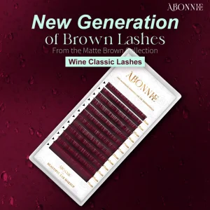 Abonnie Private Label Lash Extension Supplier Eyelash Extensions Colored Wine Red Lash Extensions Colorful Lash Tray