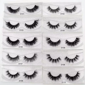Acrylic Box Package D Series 27 Models 5D Mink Fur Eyelashes 1 Pair Natural False Eyelashes Thick Style Full Strip Cruelty-Free