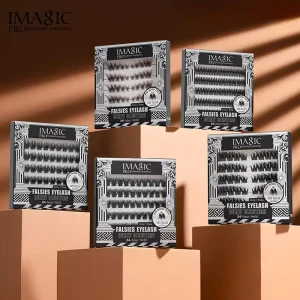 Adhesive Free Fluffy Thick Cluster Lashes 6 Pairs 0.07mm Soft Comfort Layered Volume Messy Natural Western Look Fiber