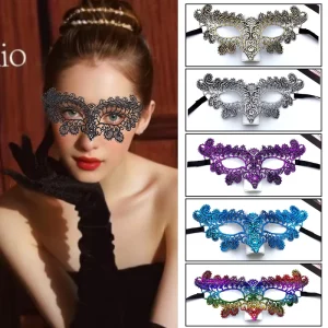 Adults Kids Stage Performance Props Halloween Dance Sexy Lace Mask Party Queen Lace Eye Amorphous Mask