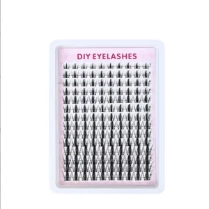 All in One DIY Lash Kit Segmented False Eyelashes Synthetic Fiber 14 Rows Waterproof Long Lasting At Home Salon Bond Seal OEM