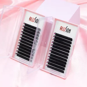 Allison Korean Pbt Fiber 0.03 Vegan 7 15mm Classic Cashmere Lash Extension Tray Individual Lash Matte Black Eyelash Extensions