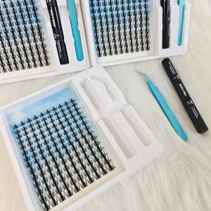 Anime Eyelash Cluster Set Invisible Band DIY Lash Extension Kit Pre-Cut 140-Piece Clusters