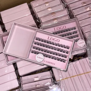 Anime Mink Cluster Lashes Fluffy Cat Eye Lash Clusters Custom Logo PBT DIY Kit