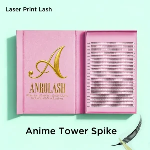 Anrolash Anime Dark Black Cashmere J C D Curl Tower Eyelash Extensions Volume Lashes for Eyelash Extension Supplies