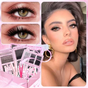Anrolash Handmade DIY Eyelash Cluster Set PBT Material Black Cotton Band 0.07MM Thickness Comfortable Fit Customizable Logo
