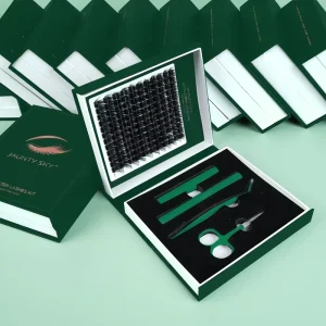 At Home DIY Eyelash Kit Pre cut Segmented Eyelash Extensions Custom Logo Cluster Lashes