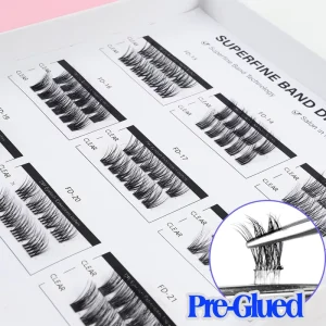 BAMEIER New Arrivals No Glue Self-Adhesive DIY Lashes Mixed Length Segment Faux Mink Lashes Easy Wear No-glue Eyelash