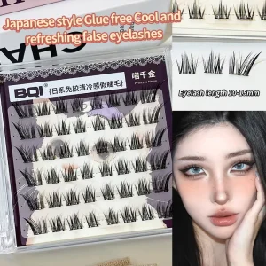 BQI DIY Press On Lashes No Glue Self Adhesive Lashes Cluster No Need Glue Free Eyelashes Extension Vendor Individual Cluster