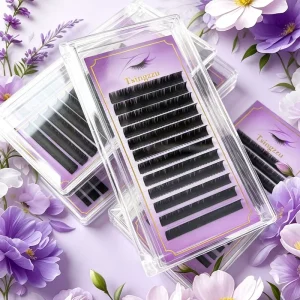 BSF Korean PBT Velvet Natural Long Individual Eyelashes C Curl Mixed Length 0.07 0.05 Thickness Custom Brand
