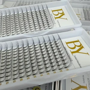 BY High Quality Pre Made Fans Short Stem Eyelash Extension Premade Volume Fans 0.07 0.10 2D 3D 4D 5D 6D 7D 8D 10D